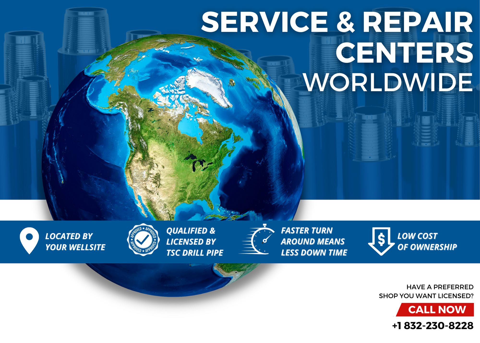 TSC Drill Pipe service and repair centers worldwide