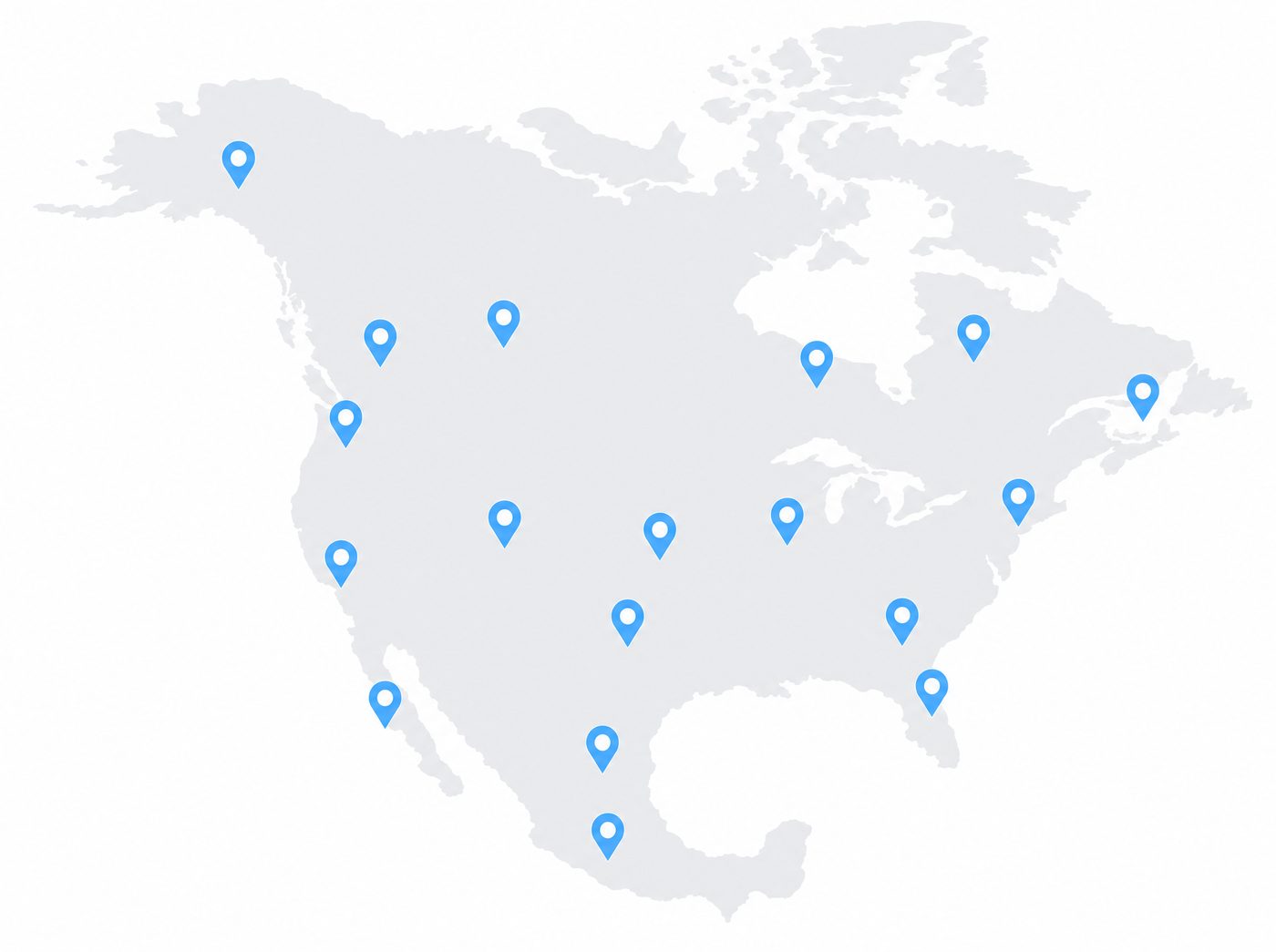 North America TSC service network map