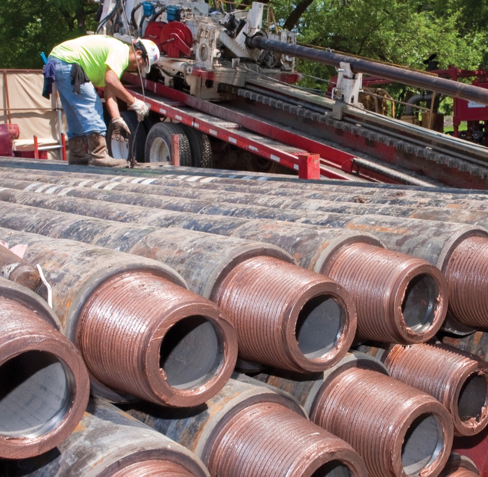 TSC HDD drill pipe on a horizontal directional drilling site